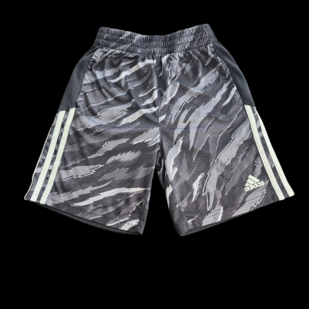 Adidas Black and Gray Camouflage Shorts